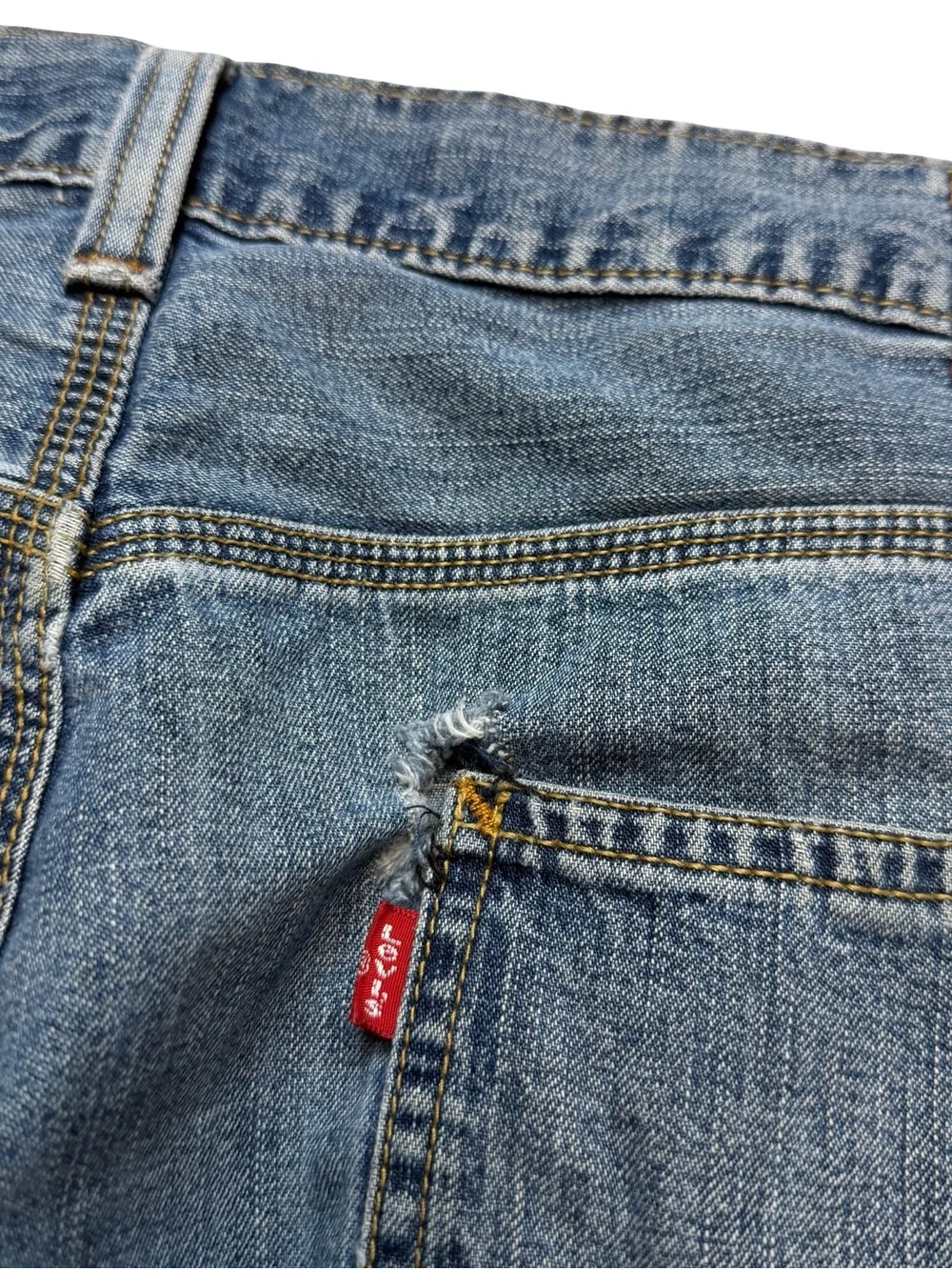 Vintage Y2K Levi’s Carpenter Medium Wash Blue Denim Jean Jort Shorts Size 36